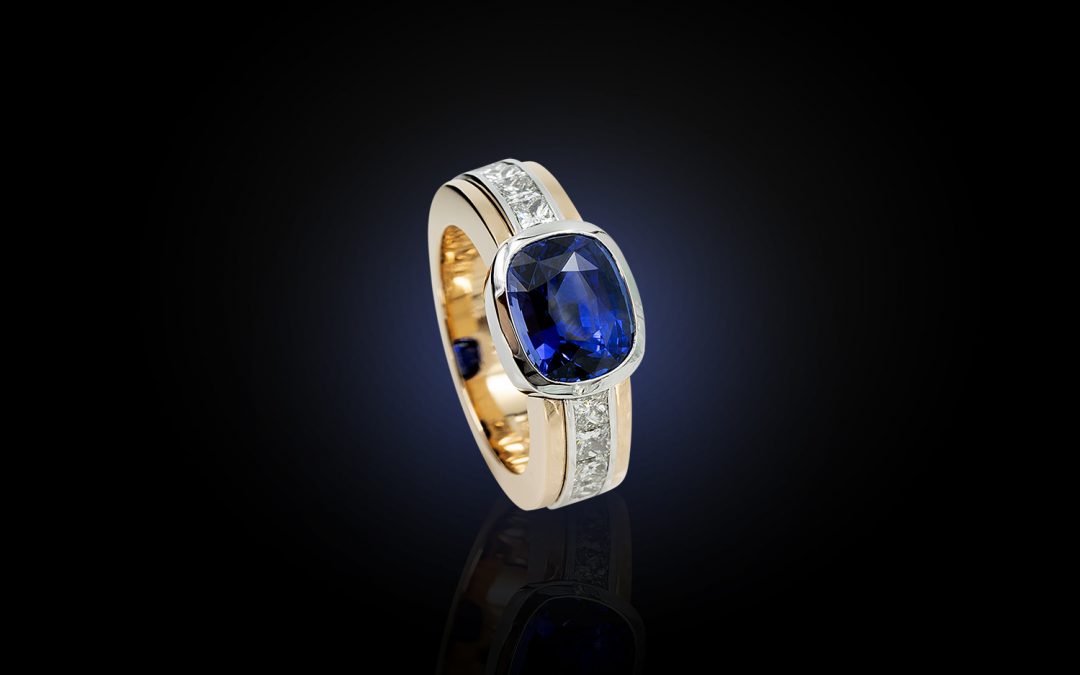 Goldschmiede Hofacker Ring mit hochfeinem Ceylon-Saphir
